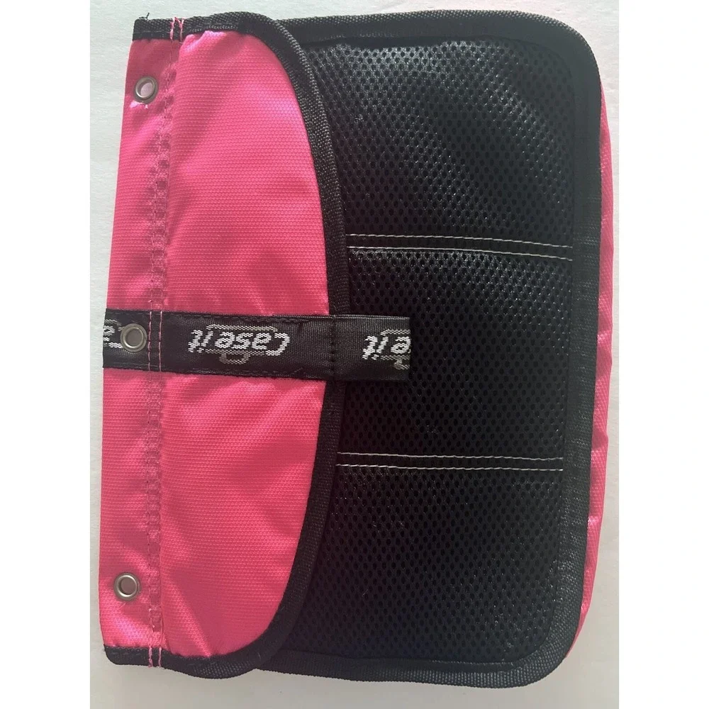 CASE-IT Zipper Pouch for Three-Ring Binder Storage Pink with Black Mesh